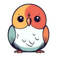 Cute cartoon owl. Vector illustration isolated on a white background.