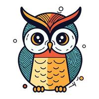 Cute owl. Hand drawn vector illustration in doodle style.