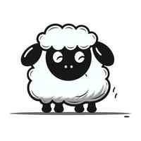 Vector illustration of a cute cartoon sheep. Isolated on a white background.