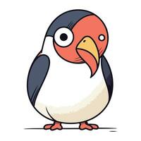 Cute cartoon penguin. Vector illustration isolated on white background.