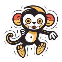 Cute cartoon monkey. Vector illustration isolated on a white background.