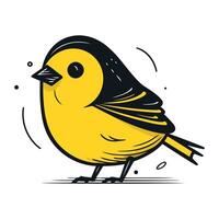 Cute little bird. isolated on white background. Vector illustration.