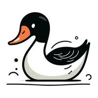 Duck on a white background. Vector illustration in a flat style.