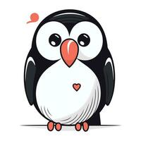 Cute penguin isolated on a white background. Vector illustration.