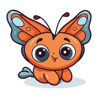 Cute cartoon butterfly. Vector illustration isolated on a white background.