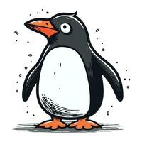 linda pingüino. vector ilustración de un dibujos animados pingüino.