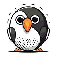 Cute penguin isolated on a white background. Vector illustration.