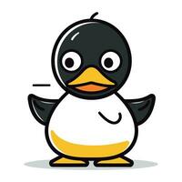 Cute Penguin Cartoon Character Vector Illustration. Merry Christmas and Happy New Year