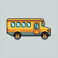 píxel Arte ilustración colegio autobús. pixelado colegio autobús. colegio autobús pixelado para el píxel Arte juego y icono para sitio web y vídeo juego. antiguo colegio retro vector