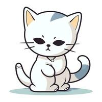 Cute cat cartoon vector illustration. Cute cartoon cat vector illustration.