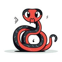 Cute cartoon snake vector illustration. Isolated on white background.