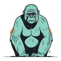 Gorilla. Vector illustration of a gorilla in a flat style.