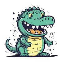 Cartoon crocodile. Vector illustration of a funny crocodile.