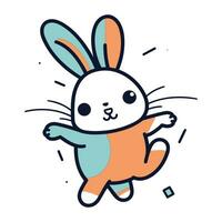 Cute cartoon bunny character. Vector illustration in a flat style.