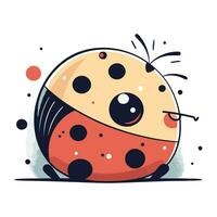 Cute ladybug. Vector illustration in cartoon style. Isolated on white background.