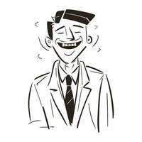 Portrait of a smiling man in a suit. Vector illustration.