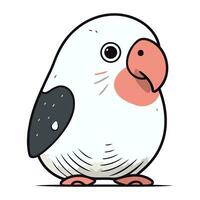 Cute cartoon parrot isolated on white background. Vector illustration.