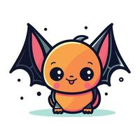 Cute little bat vector illustration. Cute cartoon bat character.