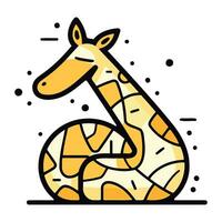 Cute cartoon giraffe. Vector illustration of a wild animal.