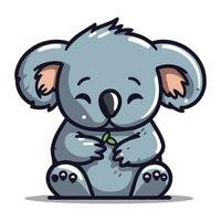 Cute koala cartoon character. Vector illustration of a cute koala.