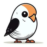 Cartoon cute little bird isolated on white background. Vector illustration.