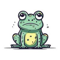 Cute cartoon frog. Vector illustration. Isolated on white background.