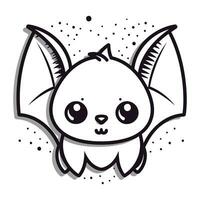 Cute cartoon bat. Vector illustration. Isolated on white background.