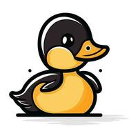 duck cartoon vector illustration isolated on white background. cute duck icon.