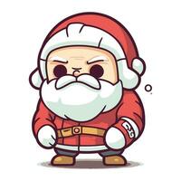 Cartoon cute santa claus character. Vector clipart.