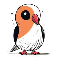 Cute cartoon parrot. Vector illustration isolated on white background.