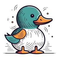 Cute cartoon duck. Vector illustration of a cute cartoon duck.