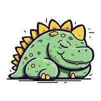 Cute cartoon dinosaur vector illustration. isolated on a white background.