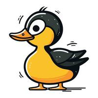 Duck. Cartoon vector illustration. Cute and funny duck.