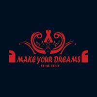Vintage design make your dreams come true typography for print t shirt. vector