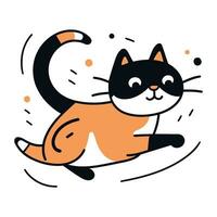 linda dibujos animados gato. vector ilustración en garabatear estilo.