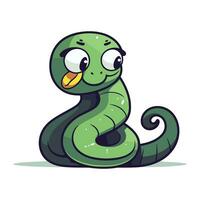 Cute cartoon snake. Vector illustration. Isolated on white background.