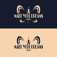 Vintage design make your dreams come true typography for print t shirt. vector