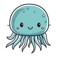 cute jellyfish kawaii character vector illustration designicon vector illustration design