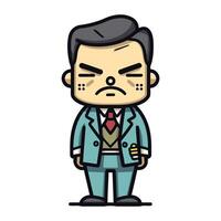 Sad Businessman   Retro Cartoon Vector Illustration