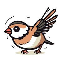 dibujos animados ilustración de linda piñonero pájaro animal personaje vector