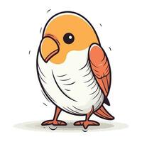 Vector illustration of a cute cartoon parrot. Isolated on white background.