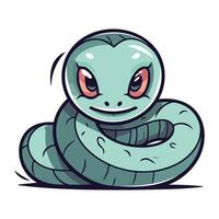 linda dibujos animados serpiente. vector ilustración aislado en un blanco antecedentes.