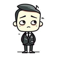 Angry Businessman Wearing Suit   Vector Cartoon Illustration