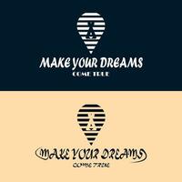 Vintage design make your dreams come true typography for print t shirt. vector