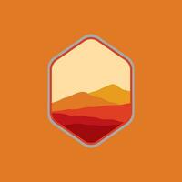 Desert illustration with minimalist design. vector