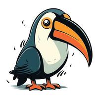 Cartoon toucan isolated on a white background. Vector illustration.