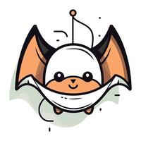 Cute cartoon bat. Vector illustration on white background. Isolated.