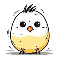 Cute chicken on white background. Vector illustration in cartoon style.