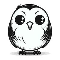 Cute cartoon owl isolated on a white background. Vector illustration.