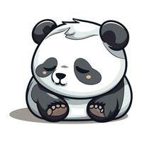 linda panda sentado en un blanco antecedentes. vector ilustración.
